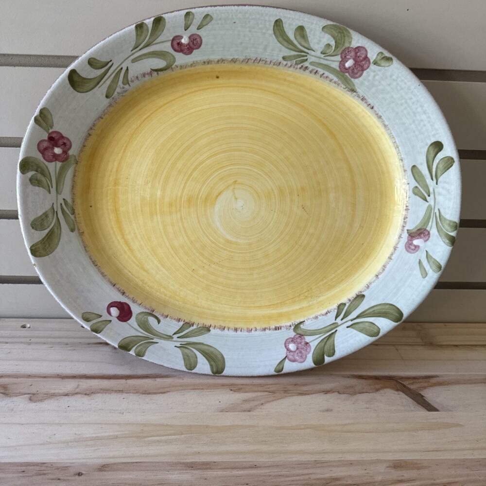 Home by Bizzirri Italy Large Oval Serving Platter 16” X 13” Hand painted